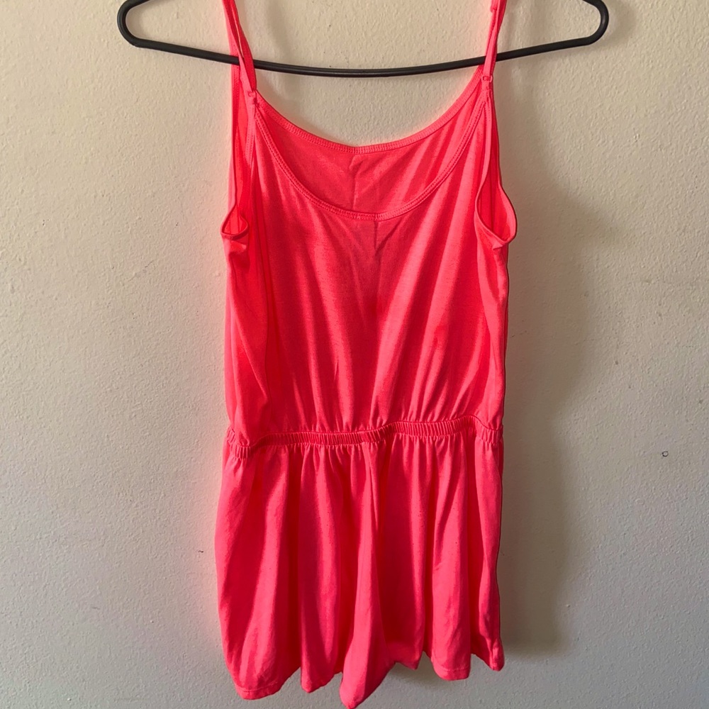 WOMENS SLEEVELESS HOT PINK CUTE ROMPER